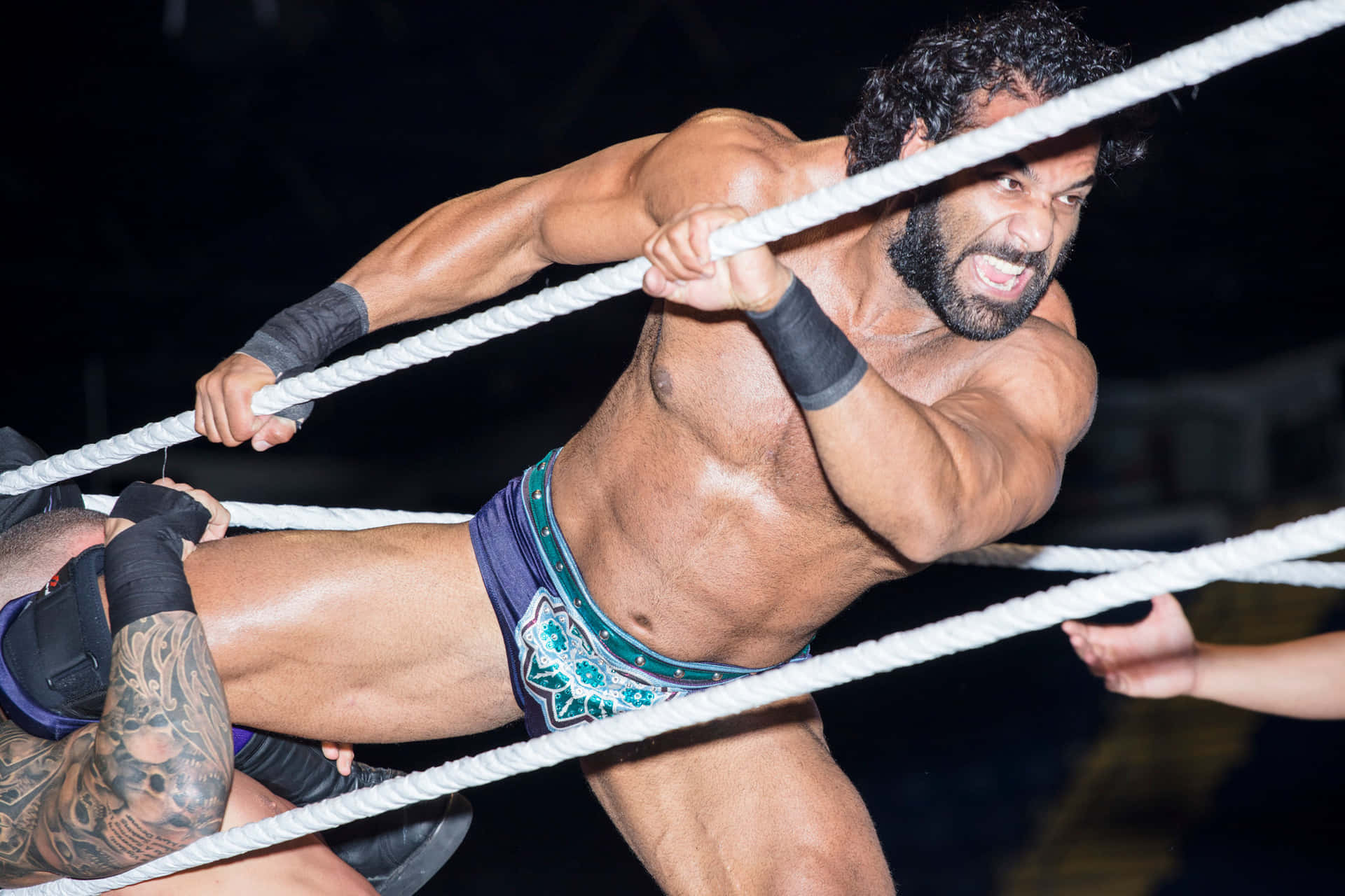 Wrestler Jinder Mahal Entering The Wwe Ring Wallpaper