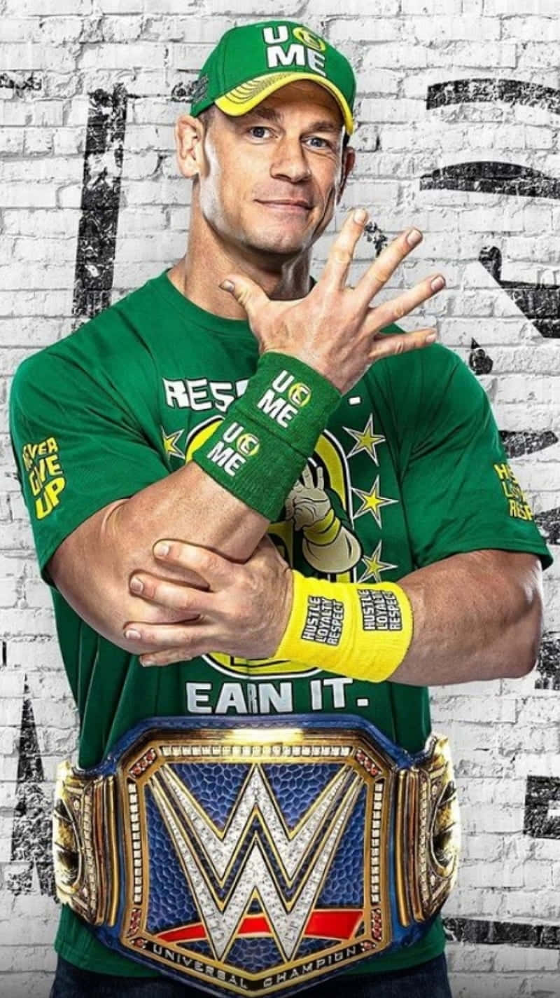 Luchadorjohn Cena Usando Una Gorra Verde. Fondo de pantalla