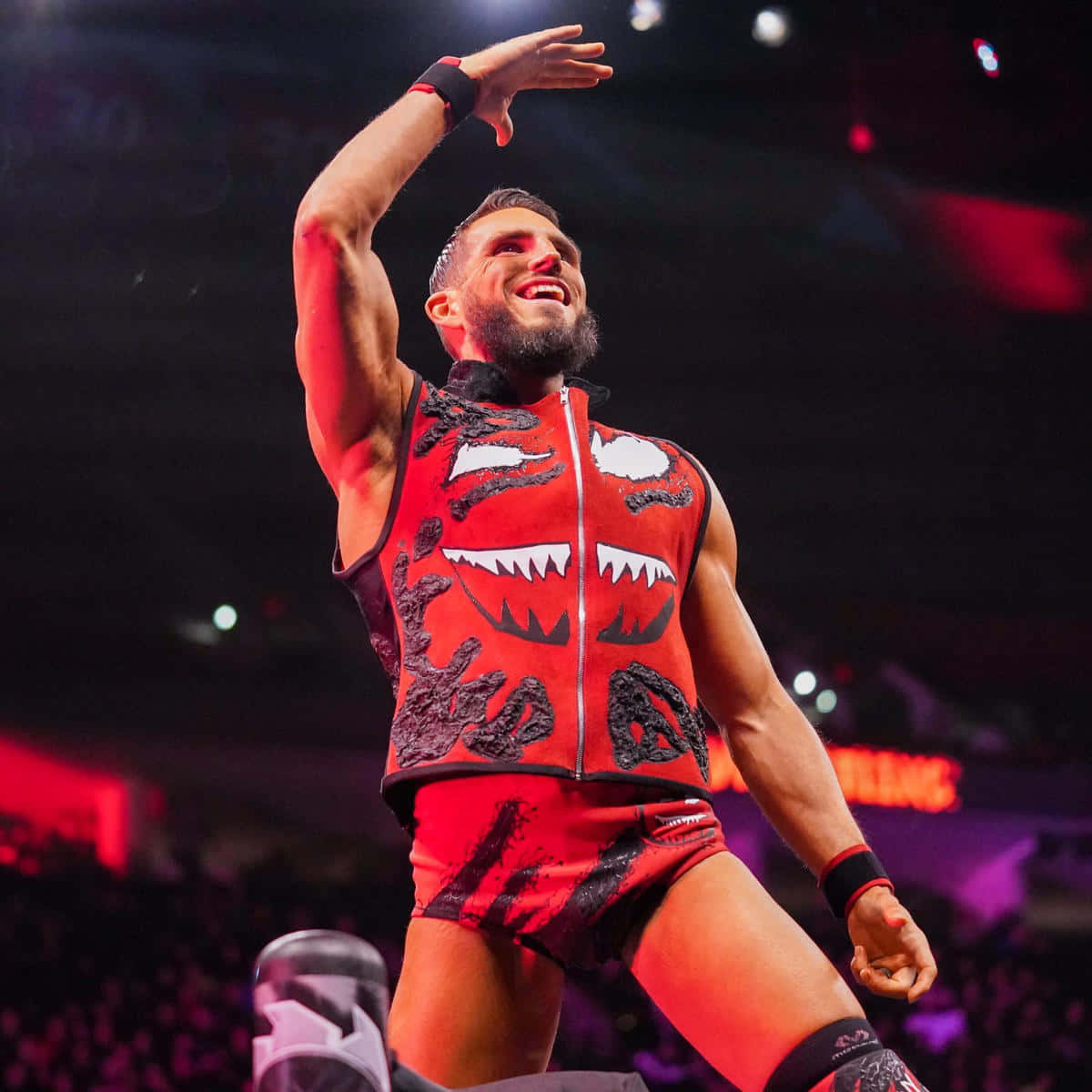 Wrestler Johnny Gargano In Red Wrestling Attire Wallpaper