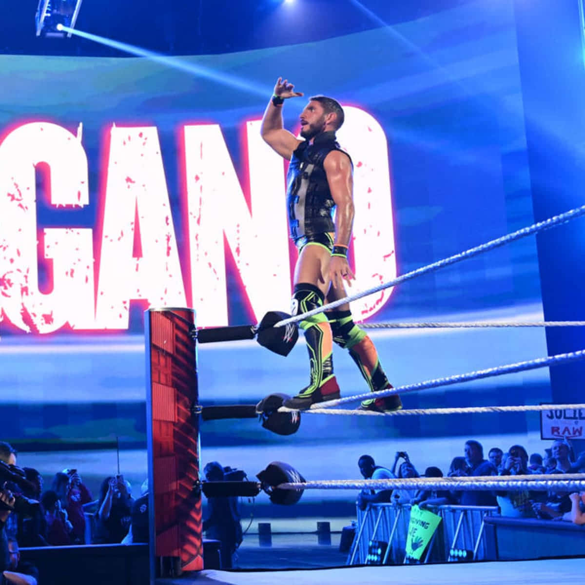 Wrestler Johnny Gargano Standing In The Ring Wallpaper
