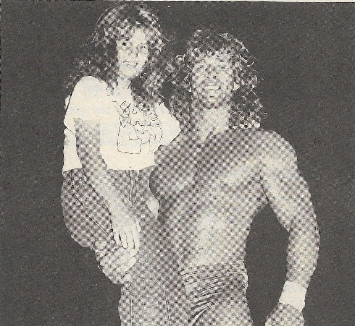 Wrestlerprofessionista Kerry Von Erich Con Sua Moglie Catherine M. Murray. Sfondo