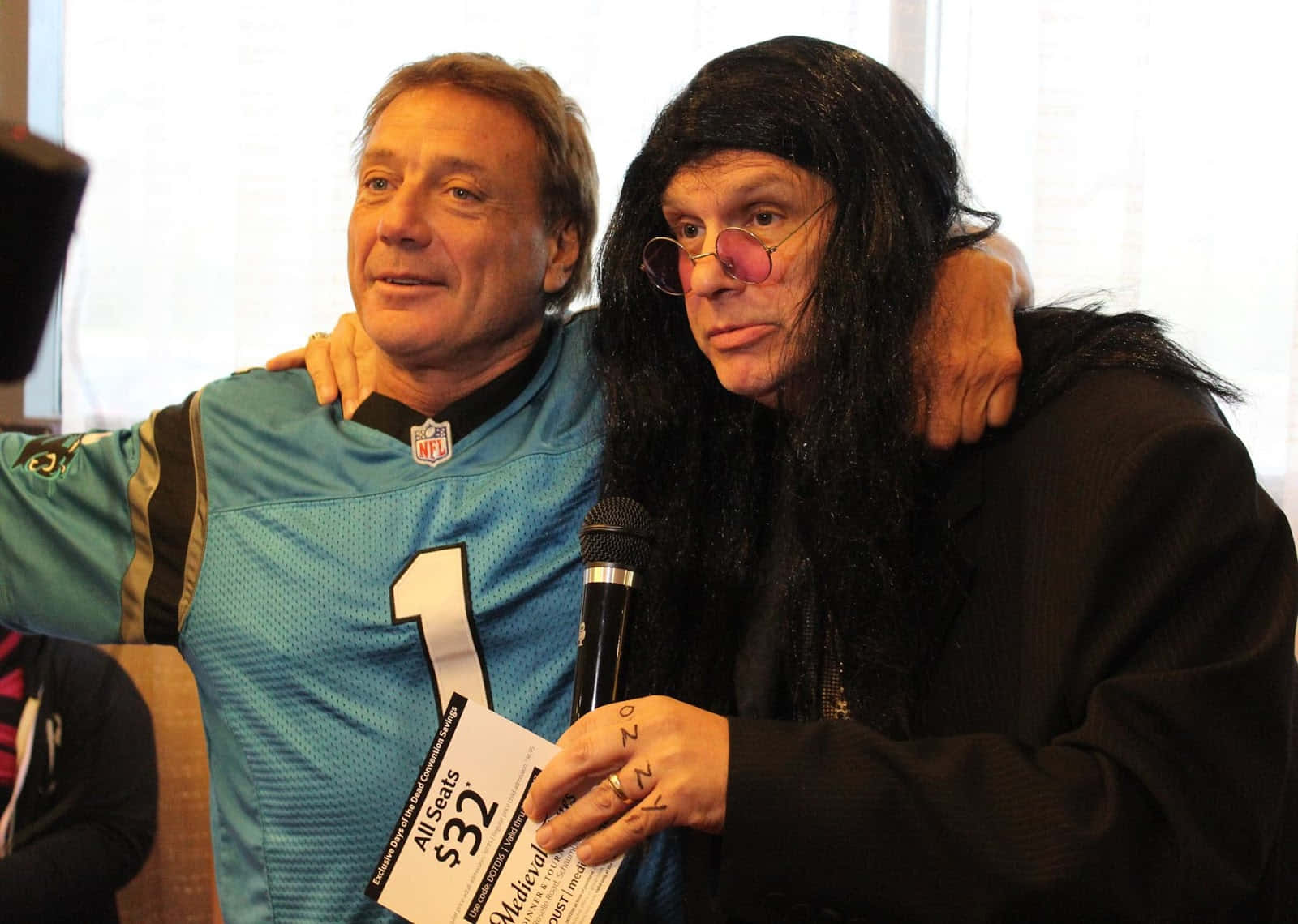 Wrestler Marty Jannetty With Comedian Bob Jay Background