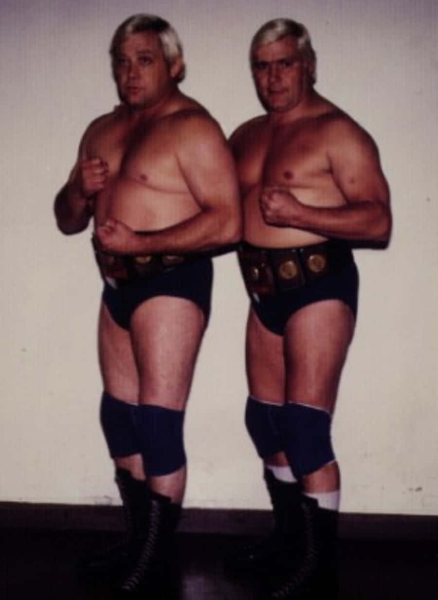 Leggendedel Wrestling Ray Stevens E Pat Patterson Sul Ring Sfondo