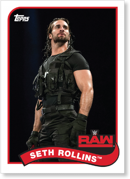 Wrestler Seth Rollins Topps Card PNG