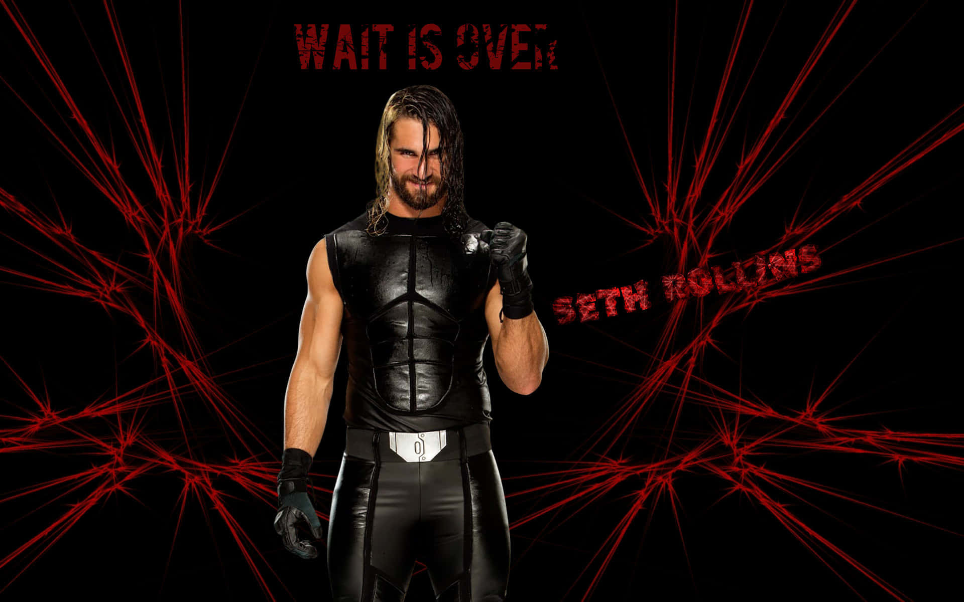 Wrestler Seth Rollins Wait Is Over Poster Wallpaper