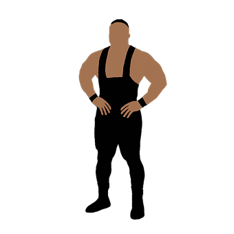 Wrestler Silhouette Black Background PNG