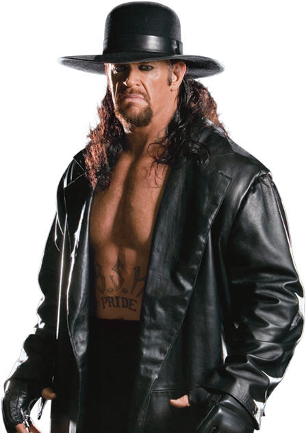 Wrestler_ Undertaker_ Black_ Hat_ Leather_ Coat PNG