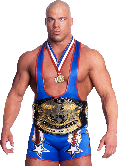 Wrestler_with_ Championship_ Belt_and_ Medal PNG