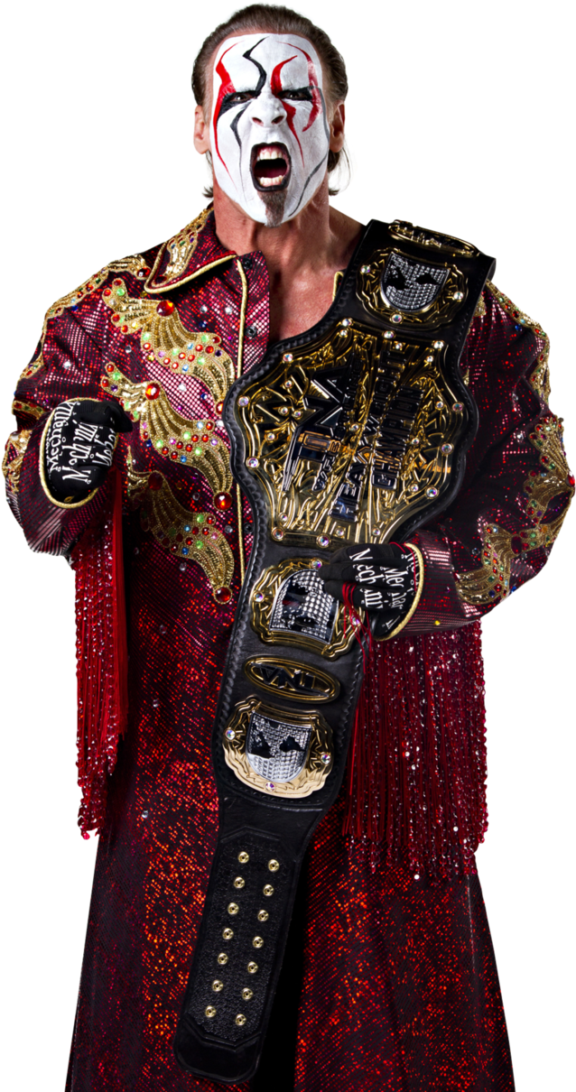 Wrestler_with_ Face_ Paint_and_ Championship_ Belt PNG
