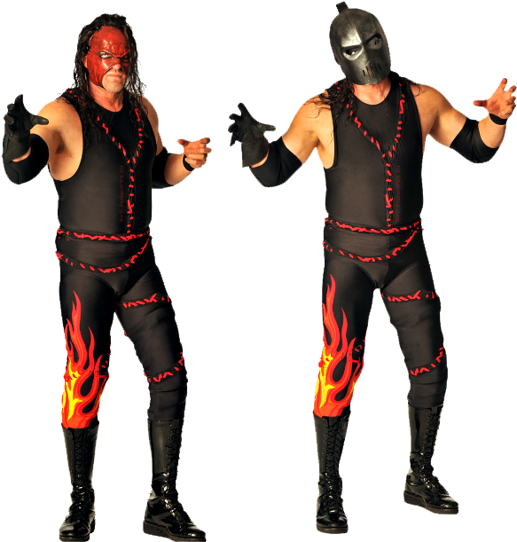Wrestling Duoin Flame Attire PNG