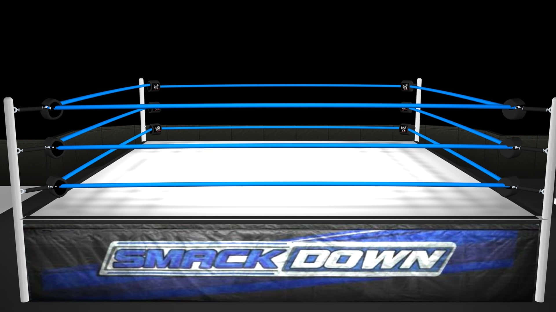 Wwe Smackdown Ring With Blue Ropes
