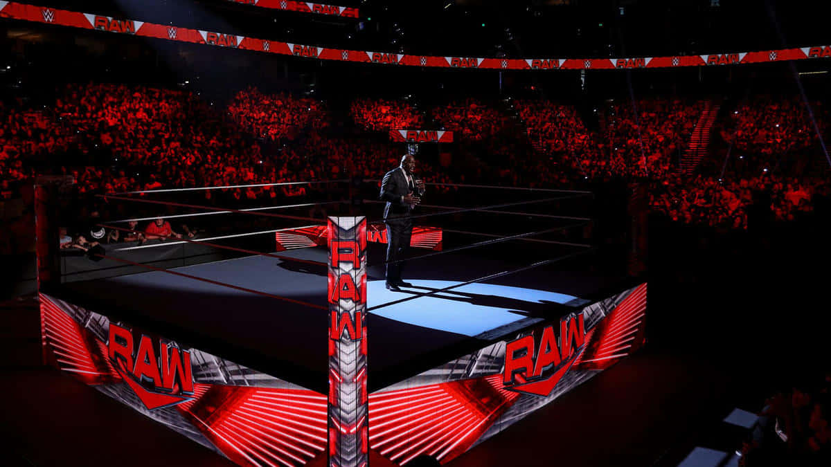 Wwe Ring In The Dark With Red Lights