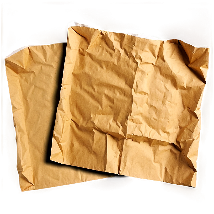 Wrinkled Crumpled Paper Png 05242024 PNG