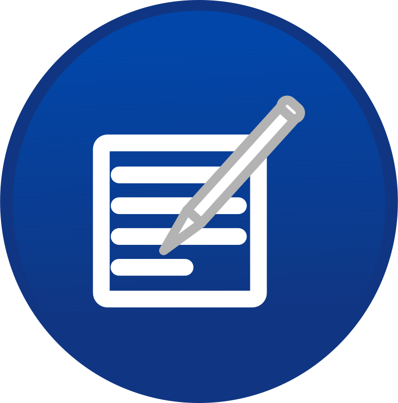 Writing Icon Blue Background PNG