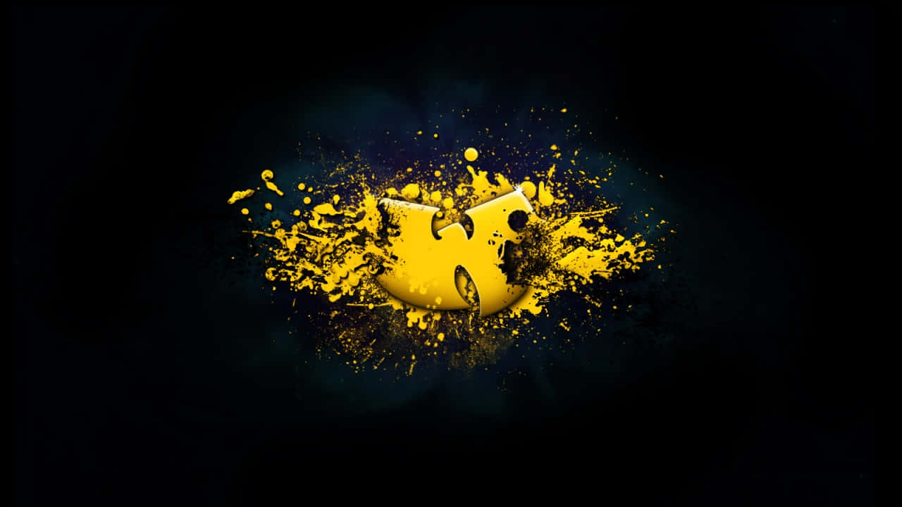 En gul logo med sort baggrund Wallpaper