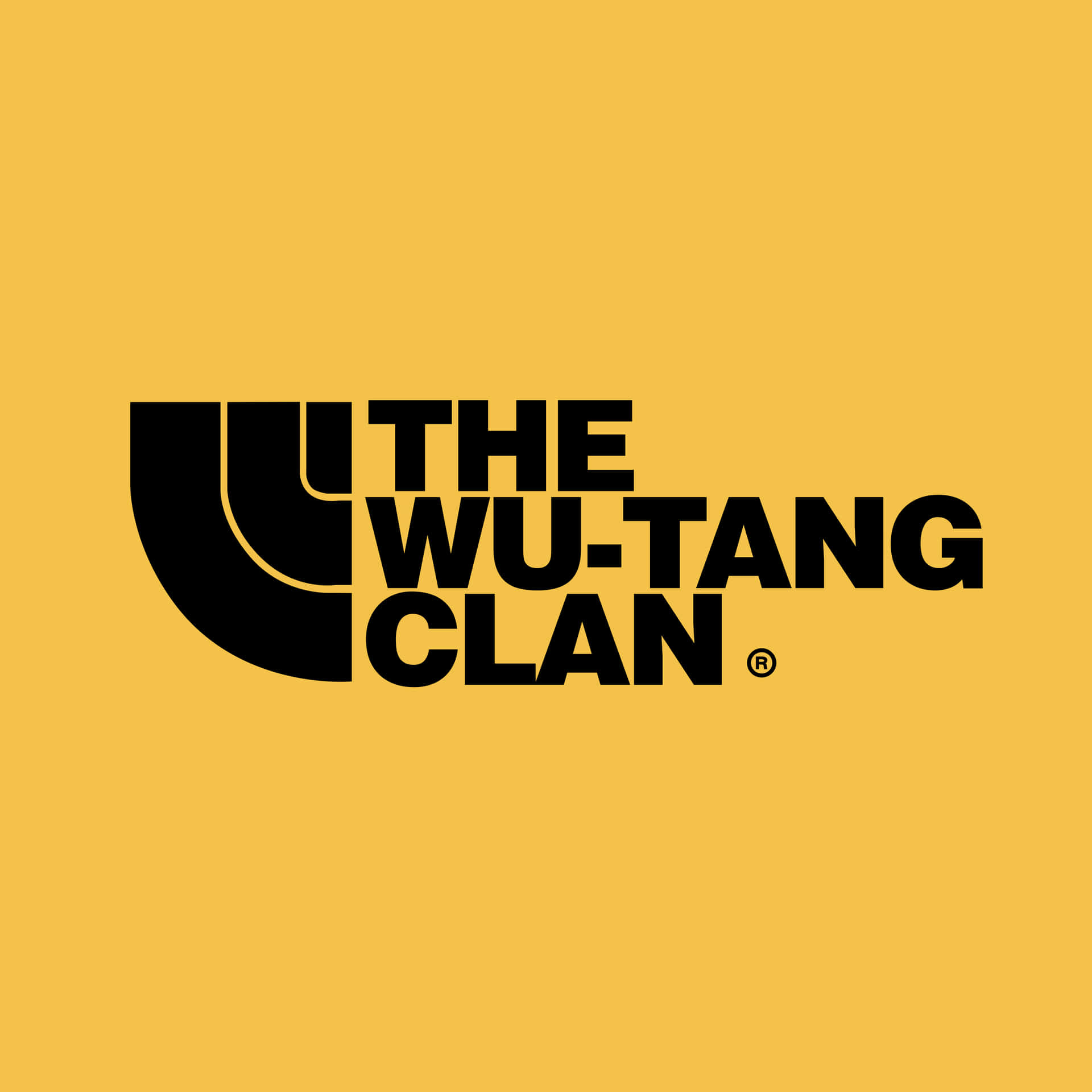 Logoet for Wu-Tang Clan på en gul baggrund Wallpaper