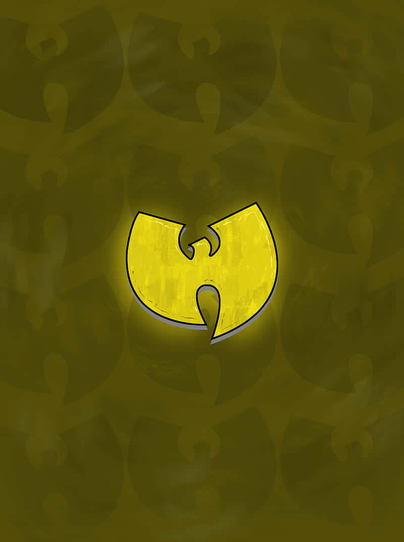 A Yellow Wu Tang Symbol On A Green Background Wallpaper