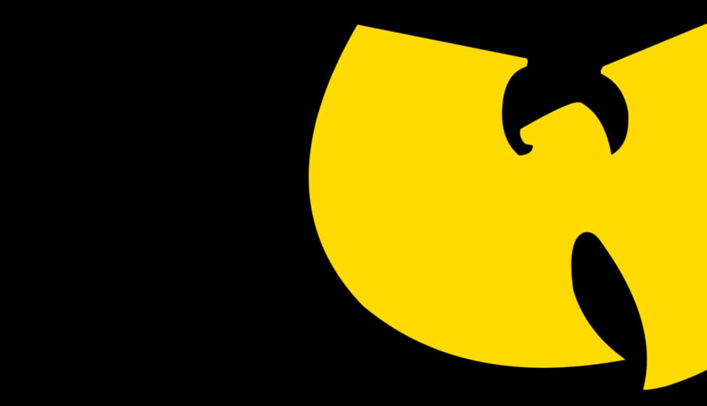 A Yellow Wu Tang Logo On A Black Background Wallpaper