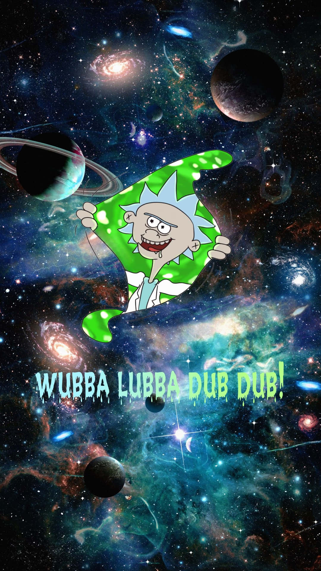 Caption: Colorful Abstract Wubba Lubba Dub Dub Art Wallpaper