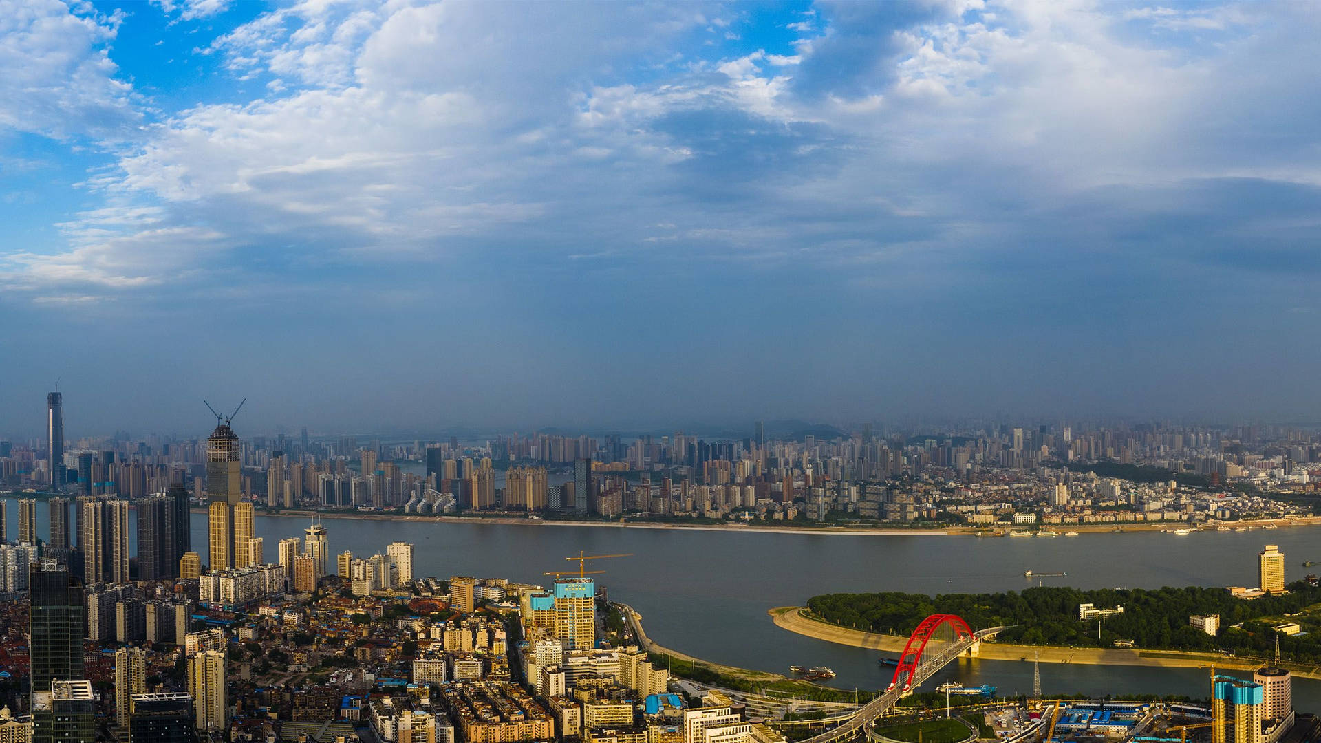 Wuhanaerial View: Wuhan Luftvy Wallpaper