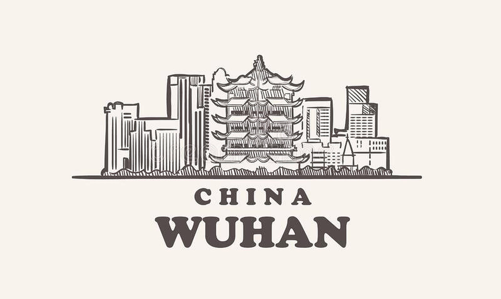 Wuhan China Tower Art Wallpaper