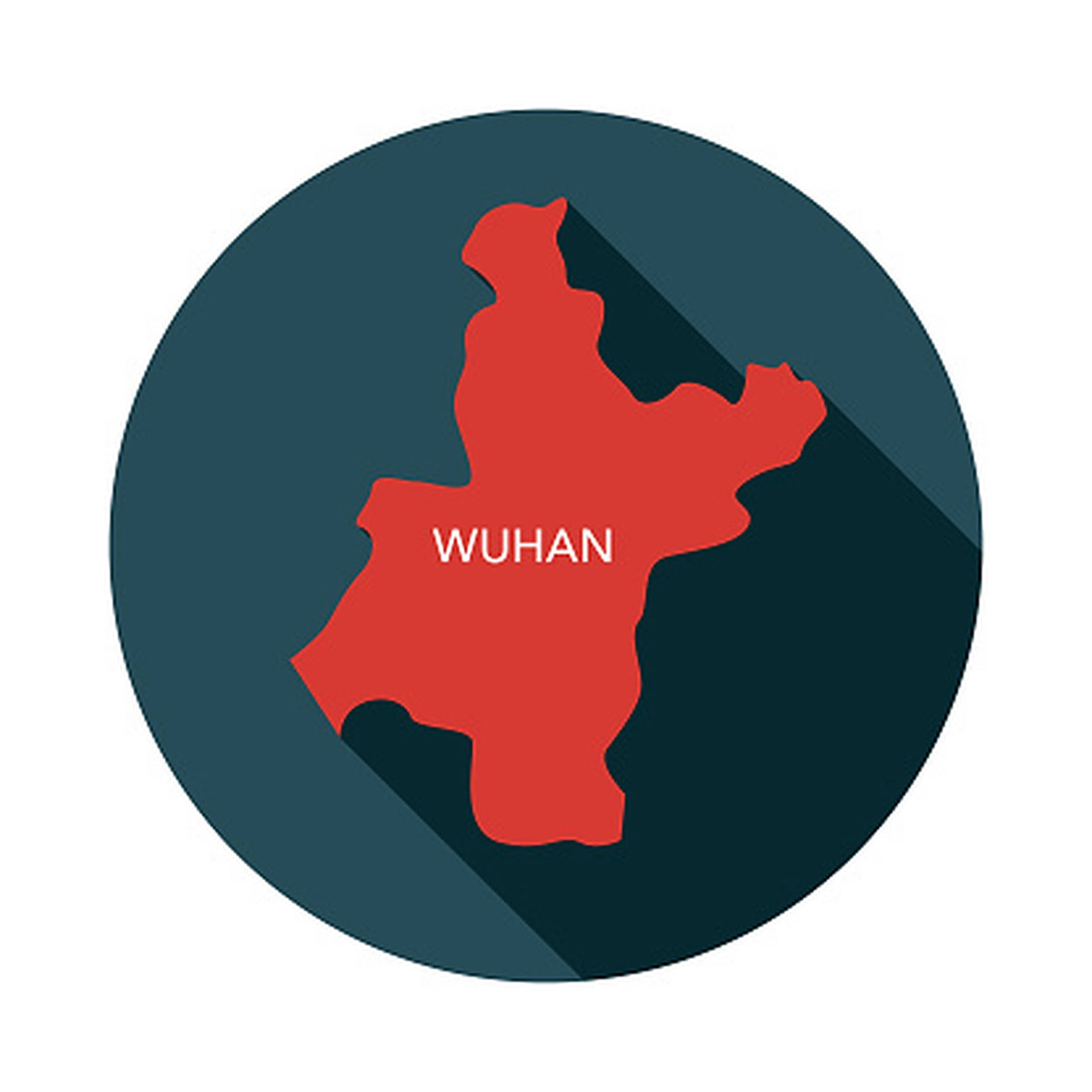 Logo Della Mappa Circolare Di Wuhan Sfondo