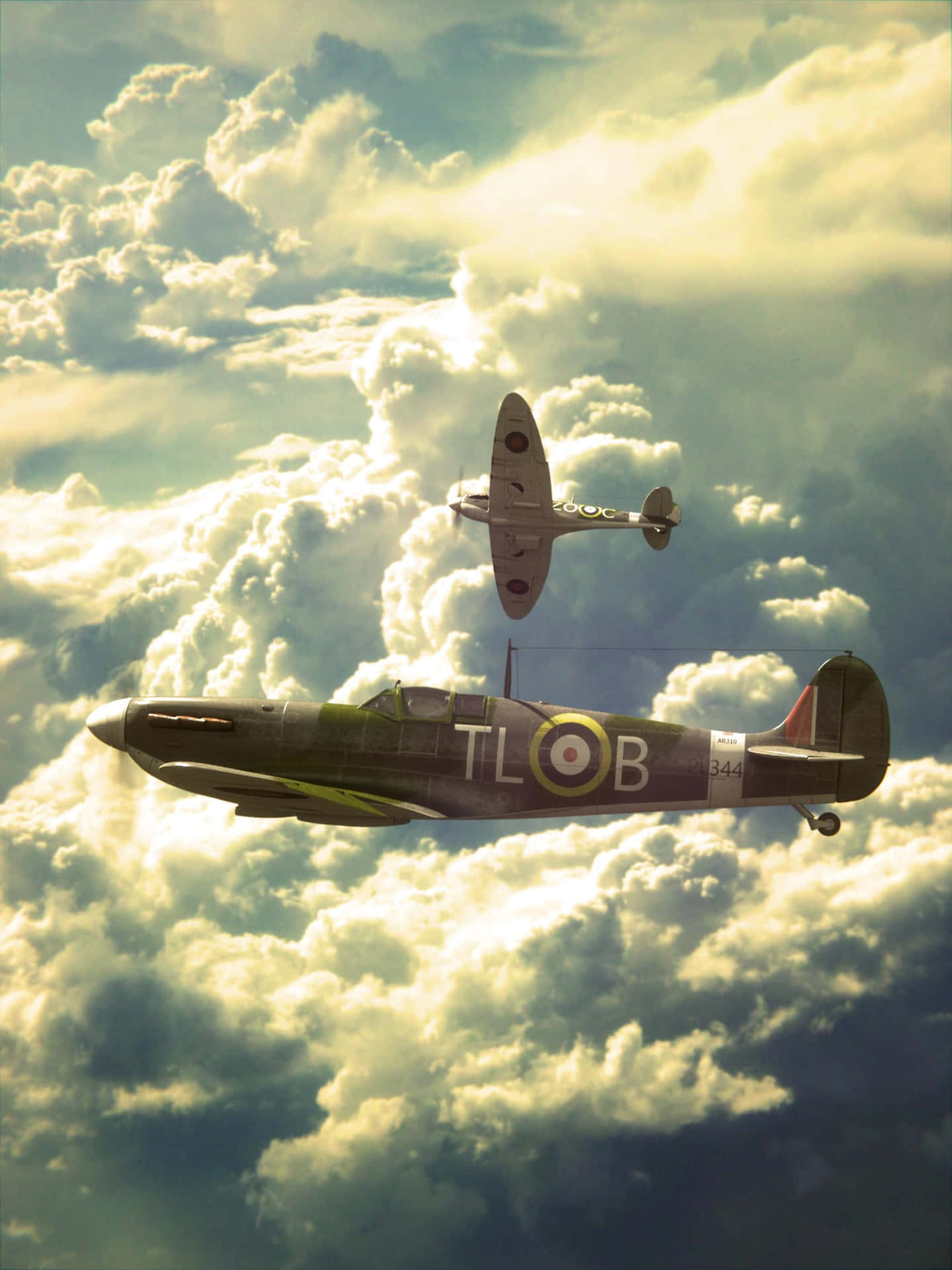Segundaguerra Mundial Aviones Volando En Iphone Fondo de pantalla