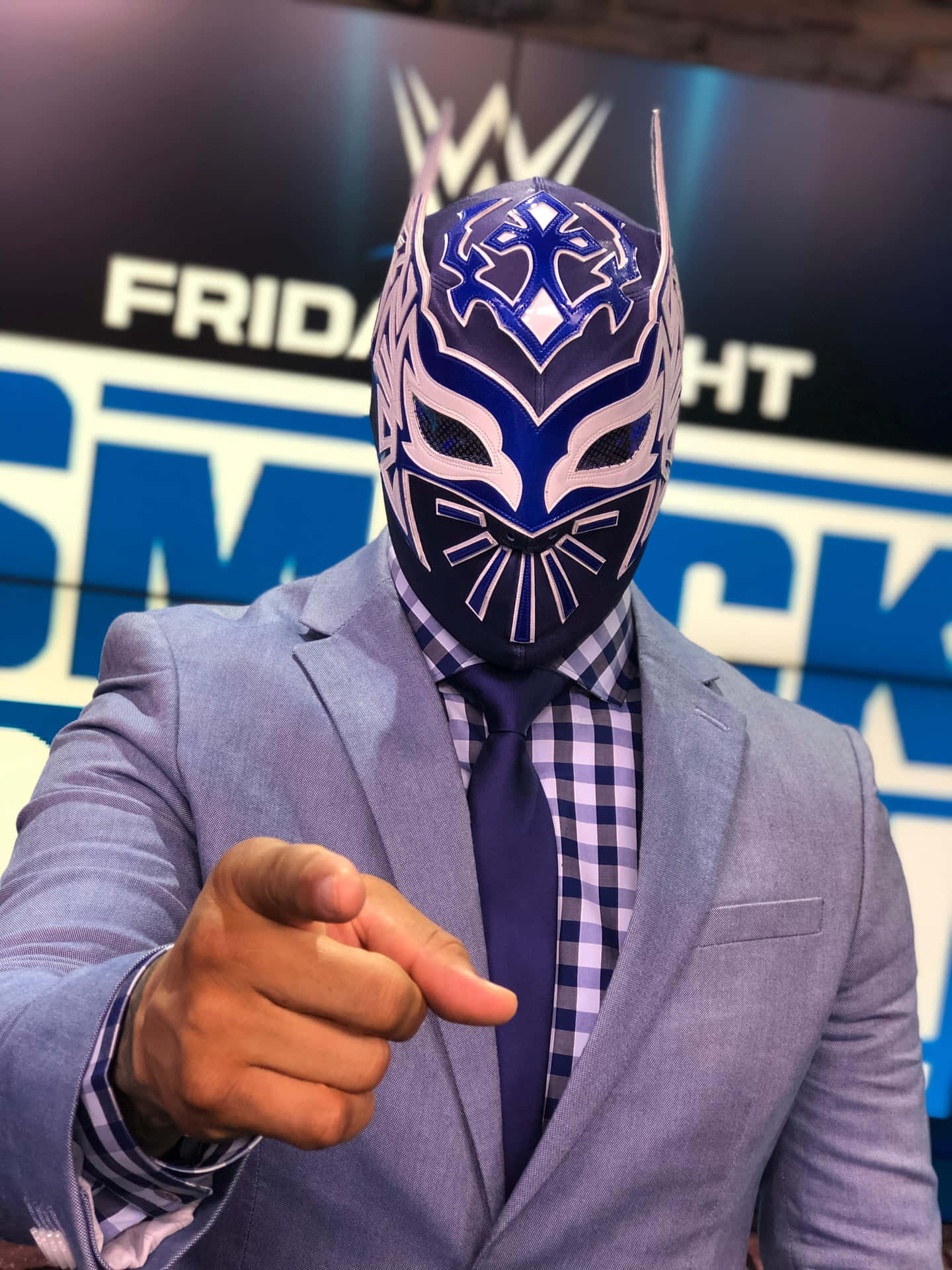 WWE Superstar Sin Cara in Action on Friday Night Smackdown Wallpaper