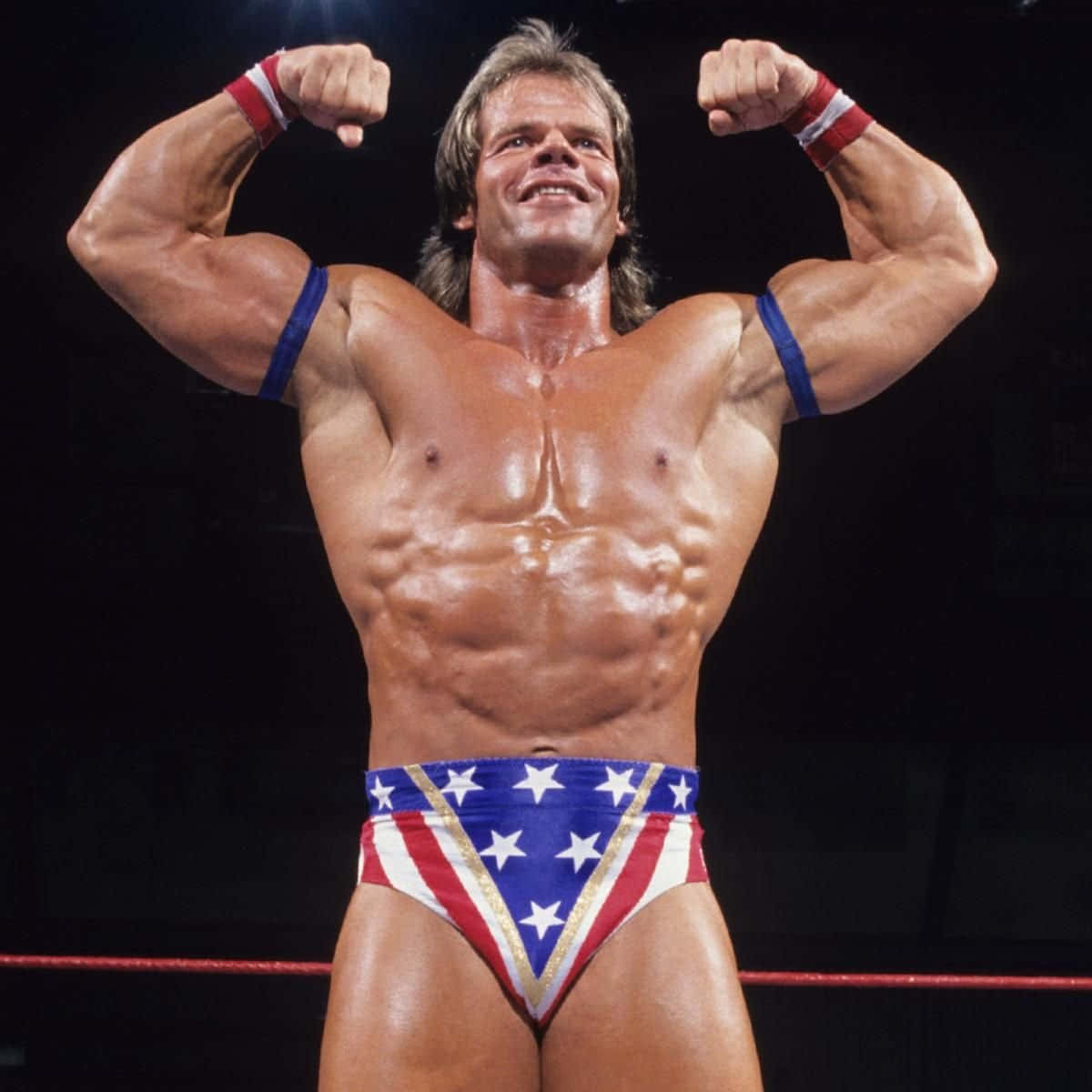 WWE and WCW Superstar Lex Luger posing for a wrestling promo. Wallpaper