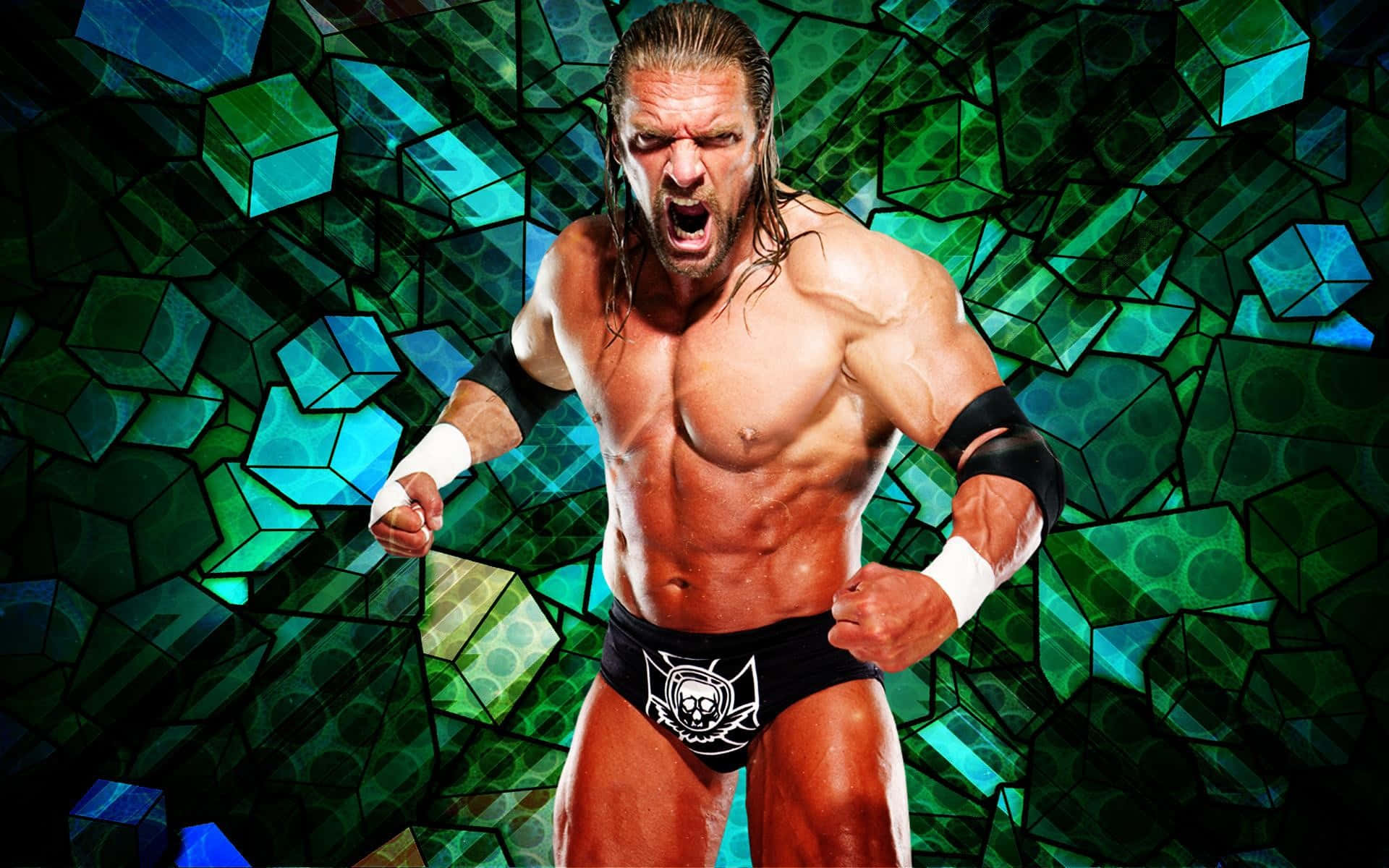 Wwe Wrestler In Front Of A Green Background