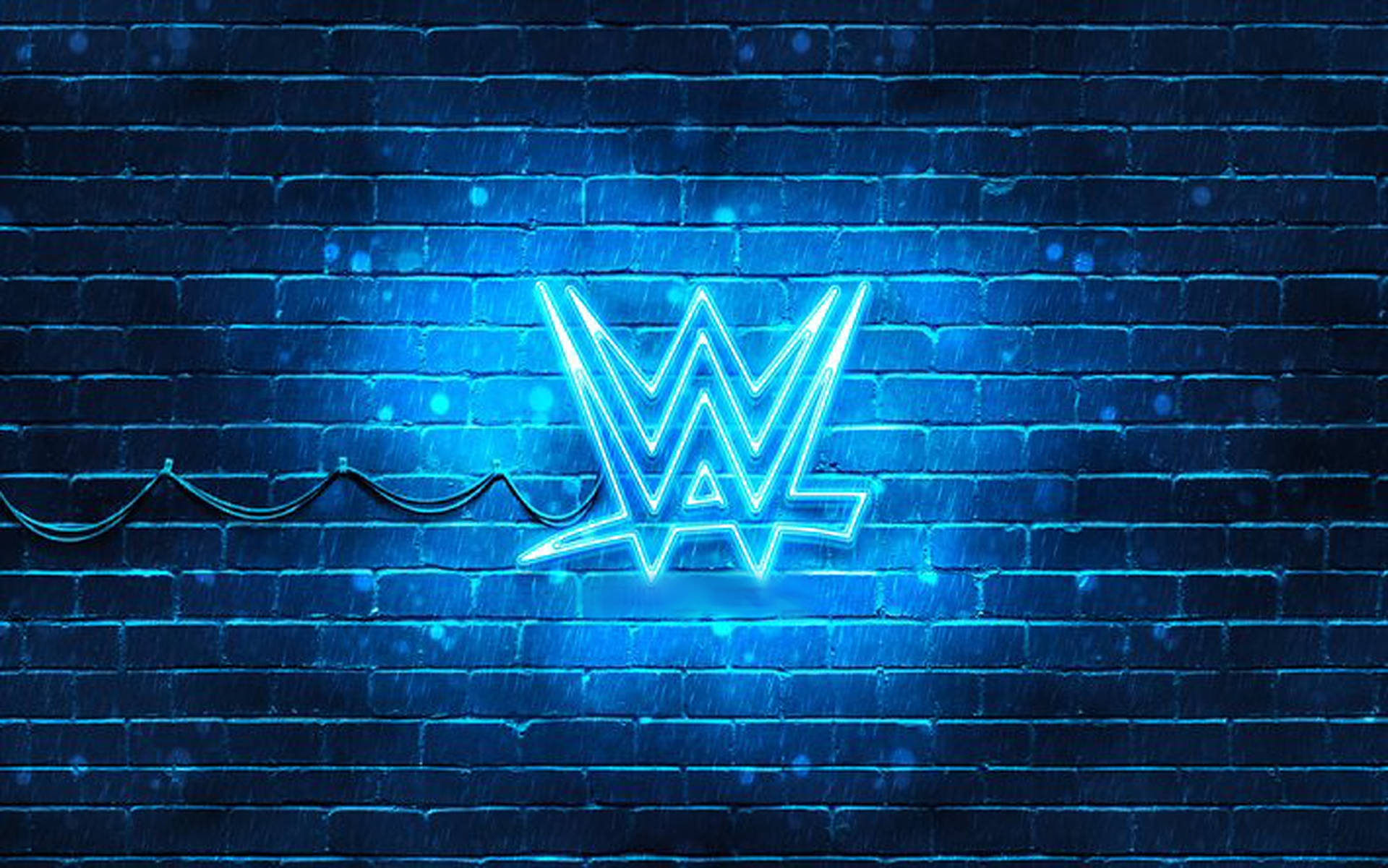 WWE Blue Neon Logo Wallpaper