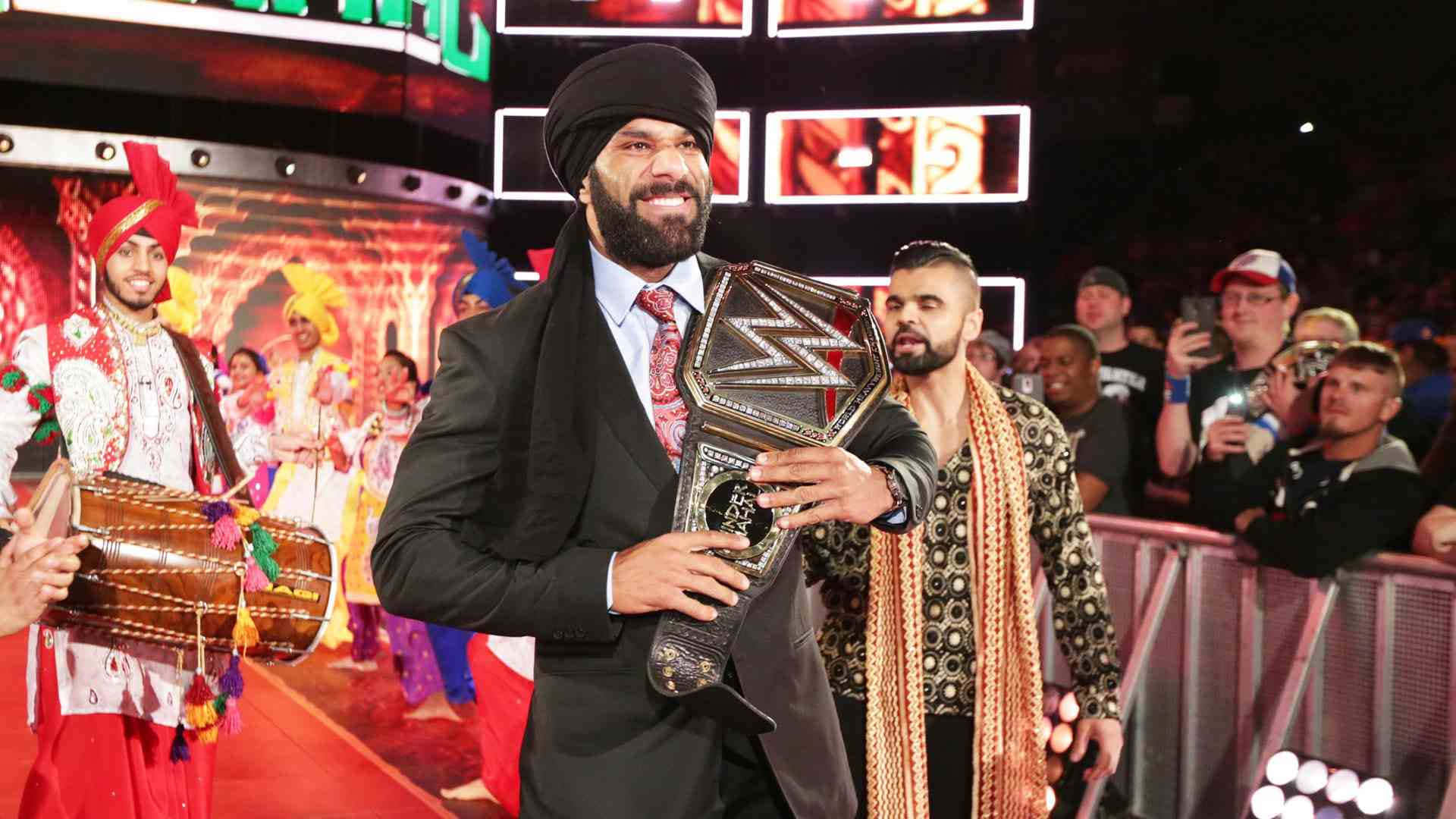 WWE Jinder Mahal med Championship Bælte. Wallpaper