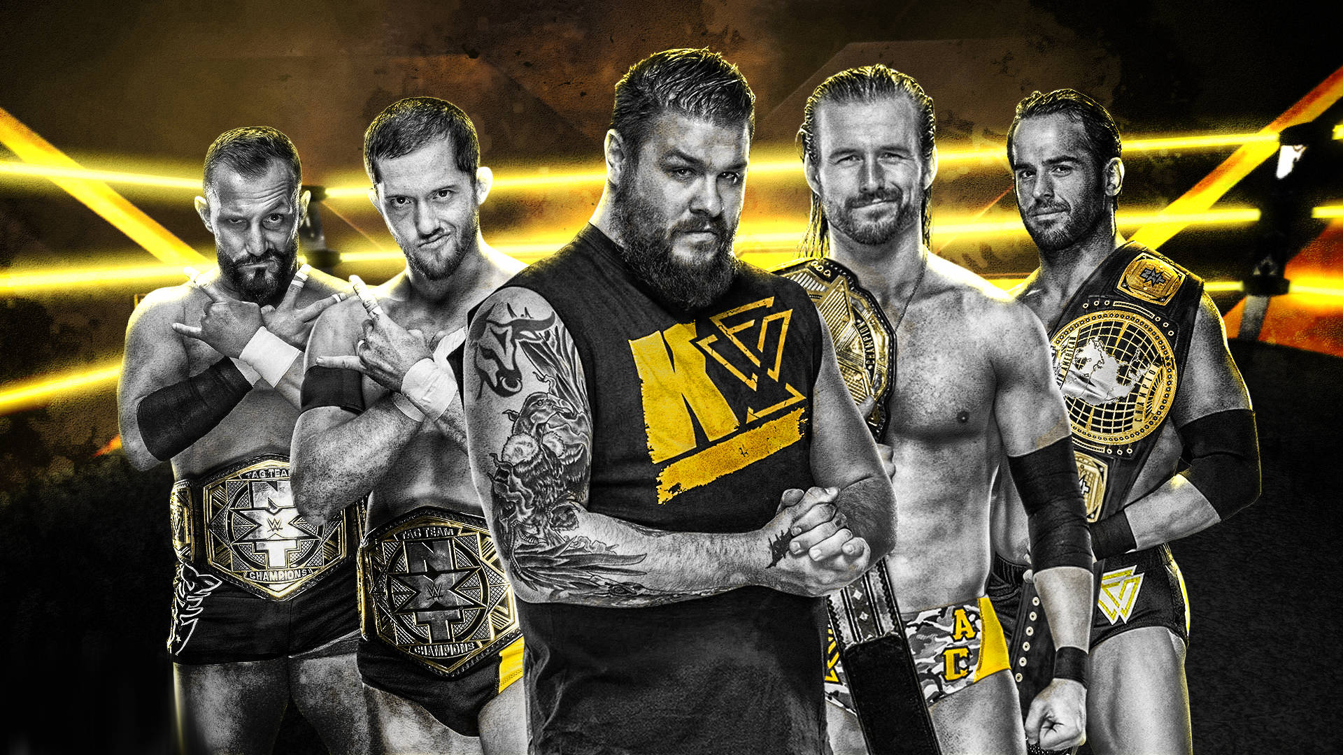WWE Nxt Superstars Monochrome Wallpaper