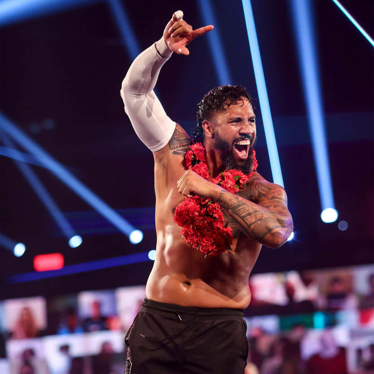 WWE Star Jey Uso With Flowers Wallpaper