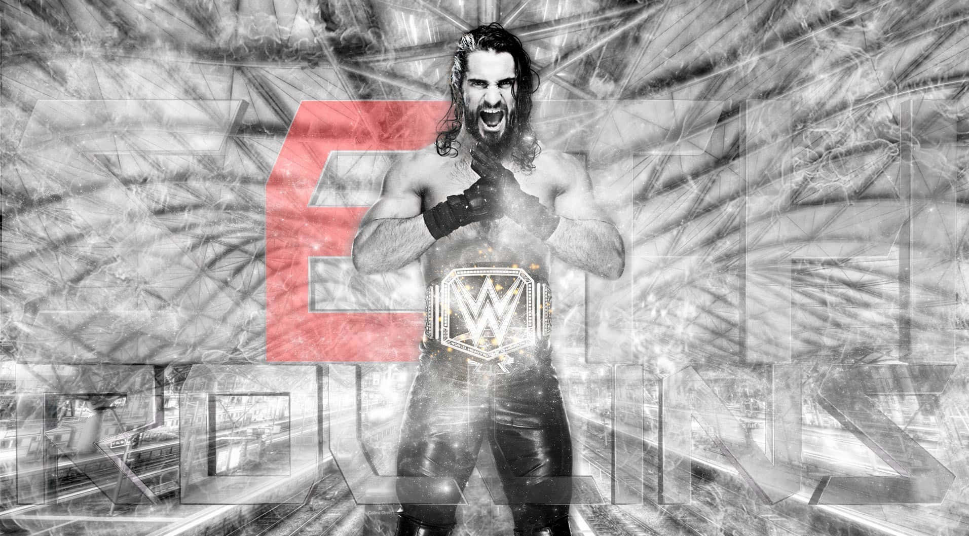 WWE Wrestler Seth Rollins Grayscale Photo Wallpaper