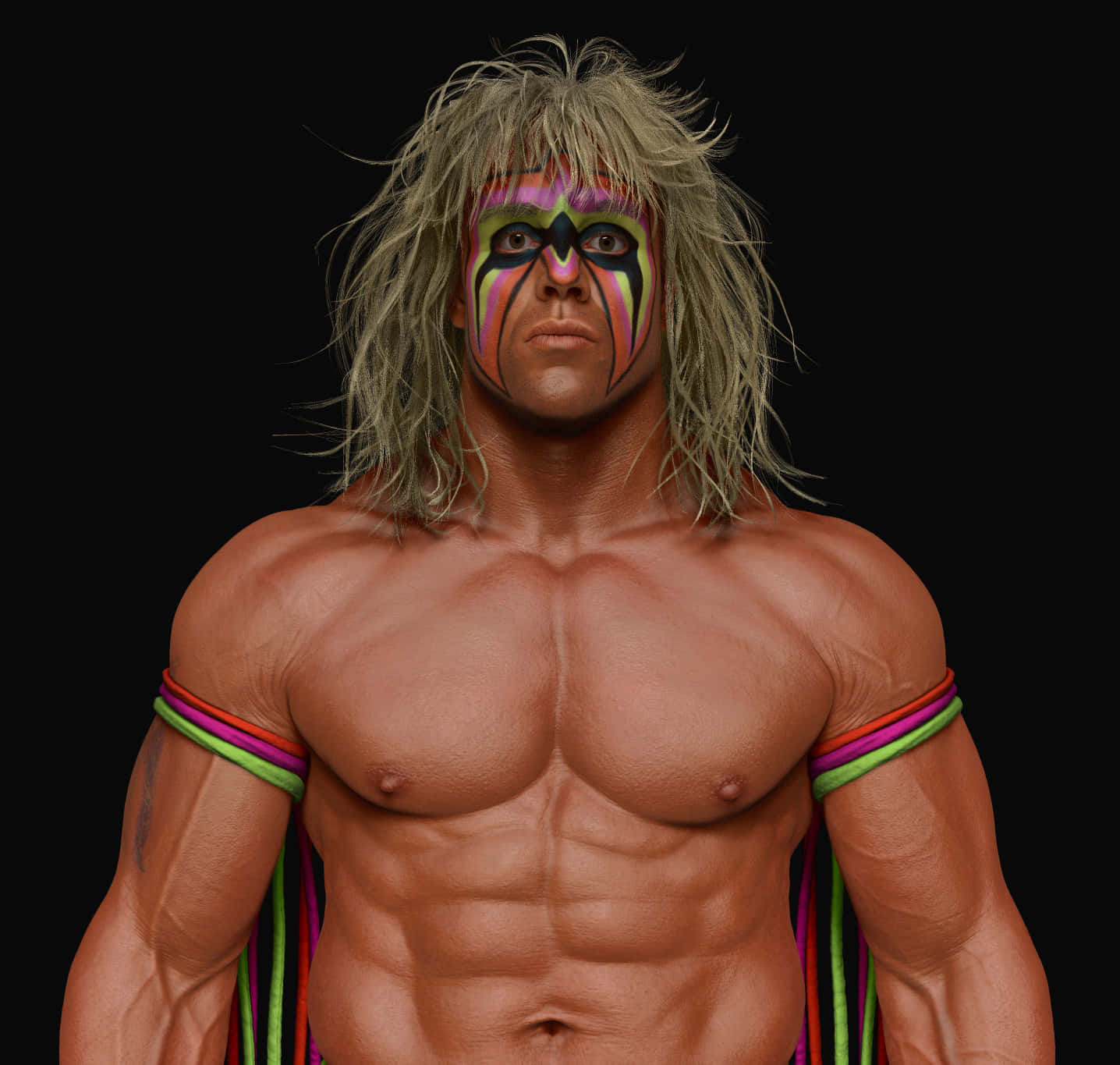 Luchadorde La Wwe Ultimate Warrior Arte Digital Fondo de pantalla