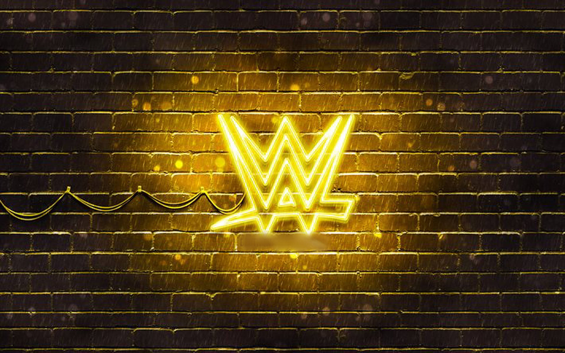 WWE Yellow Neon Logo Wallpaper