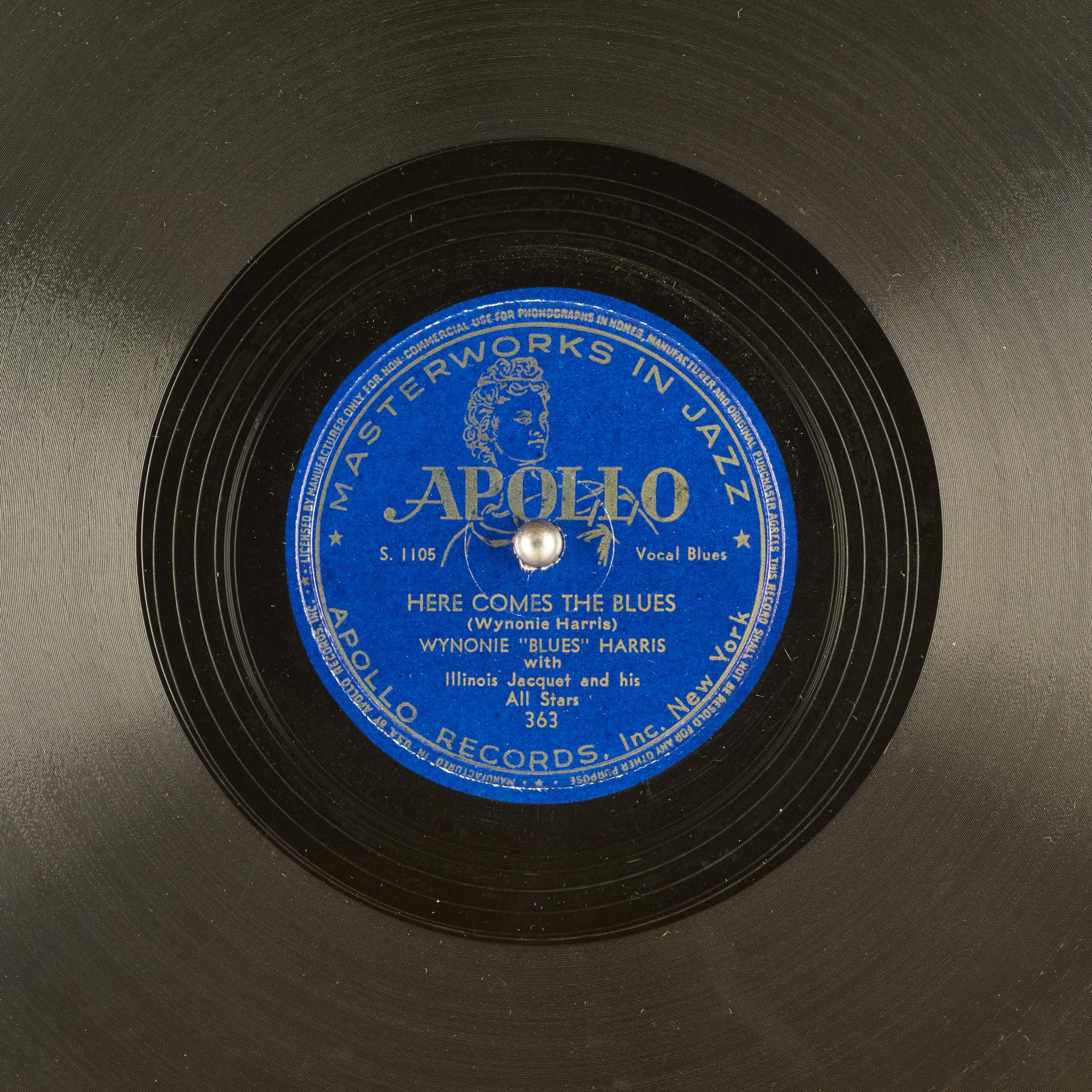 Vintage Wynonie Harris "Here Comes The Blues" Vinyl Record Wallpaper