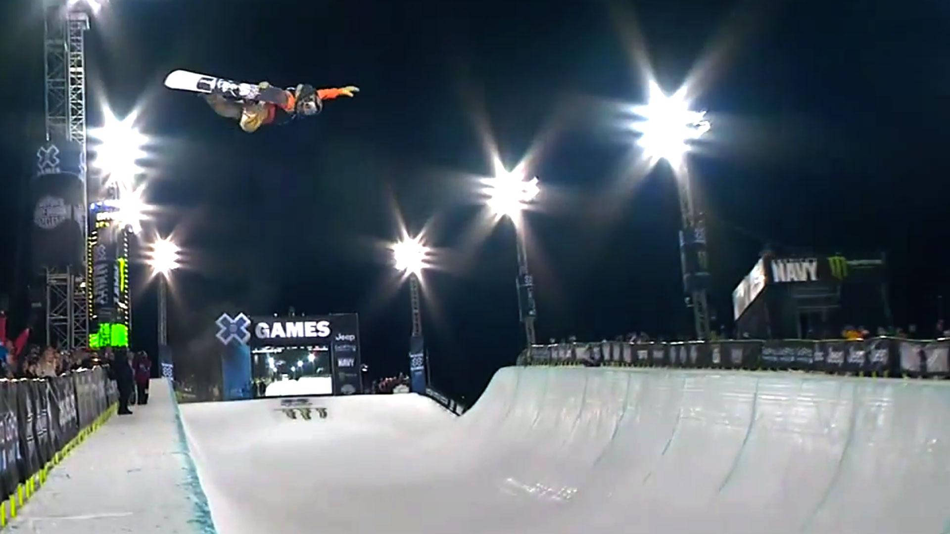 X Games Snowboard Stunt At Night Wallpaper