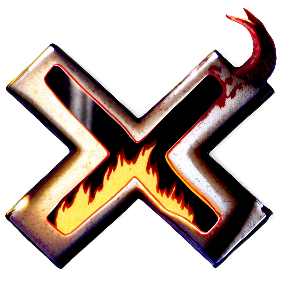 X Mark With Flames Png Cfl33 PNG