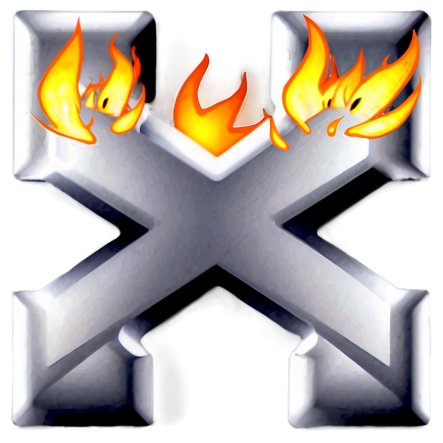 X Mark With Flames Png Lje PNG