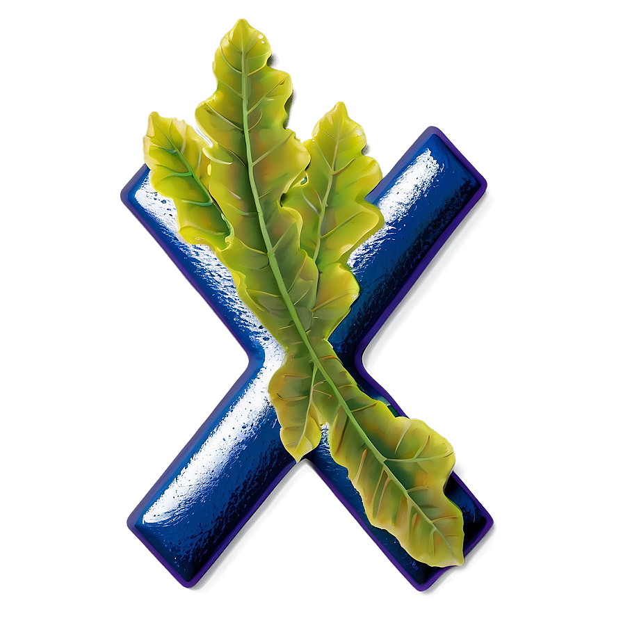 X Mark With Leaves Png 05252024 PNG