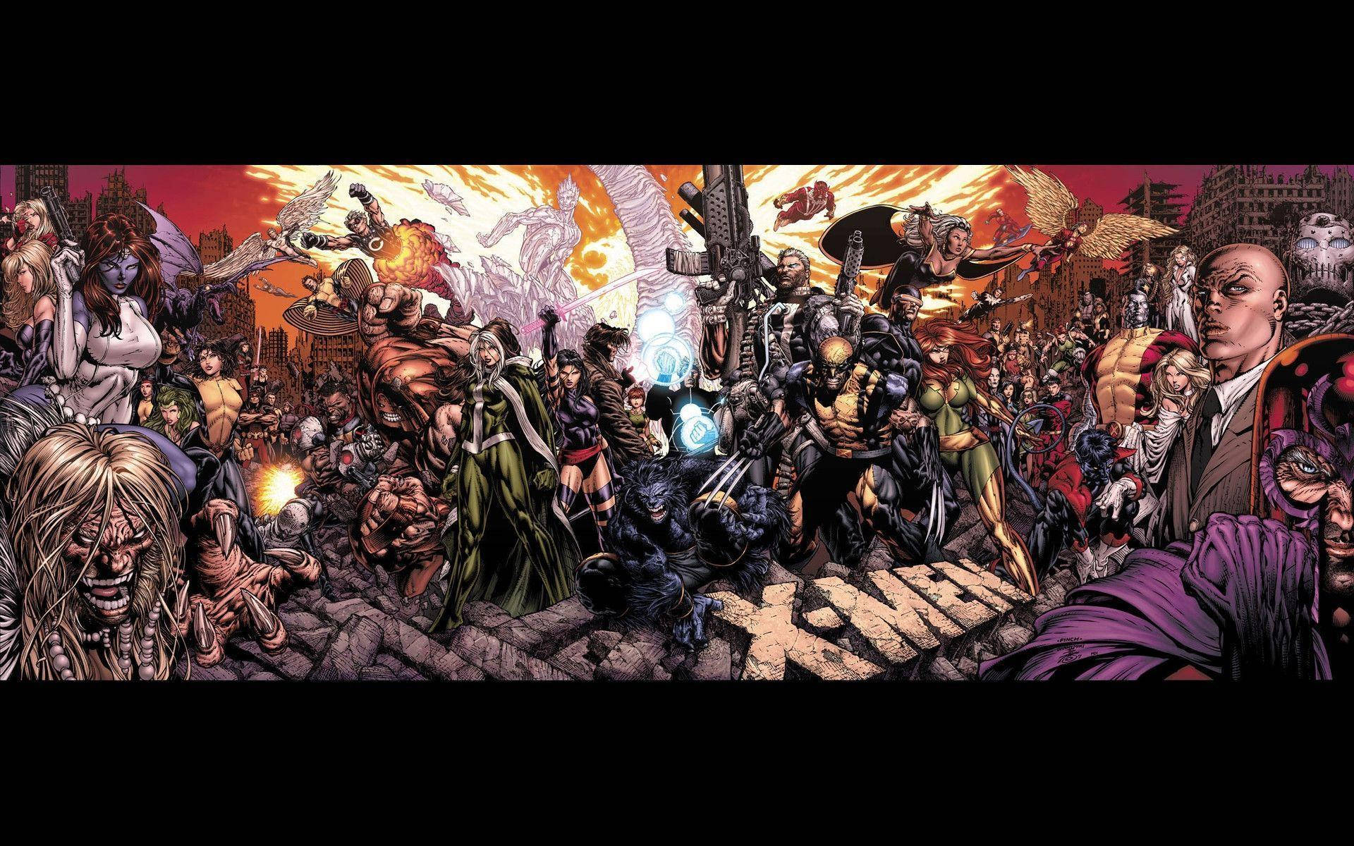 X Men Marvel Villains And Heroes Wallpaper