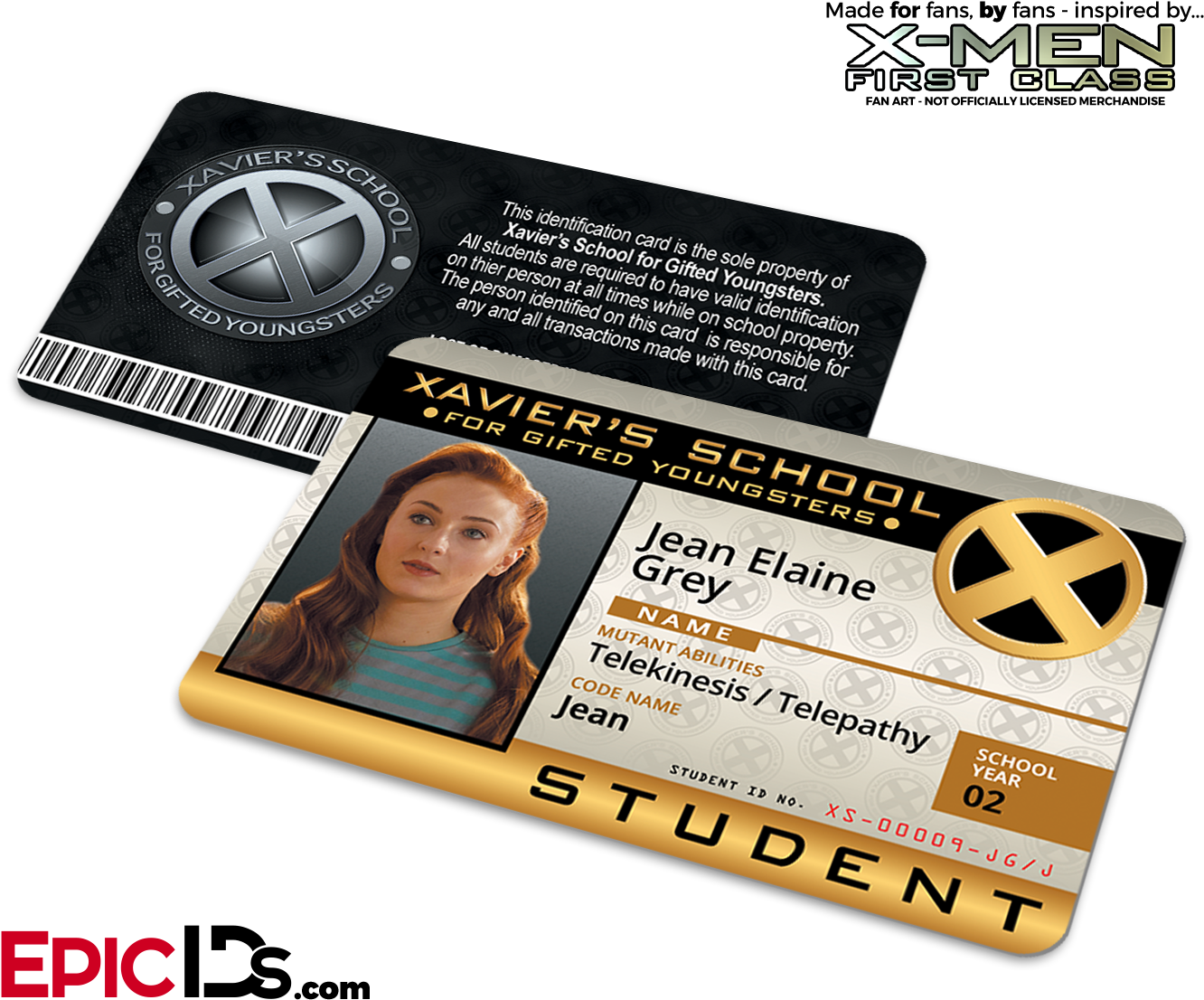 X Men Student I D Card Jean Grey PNG