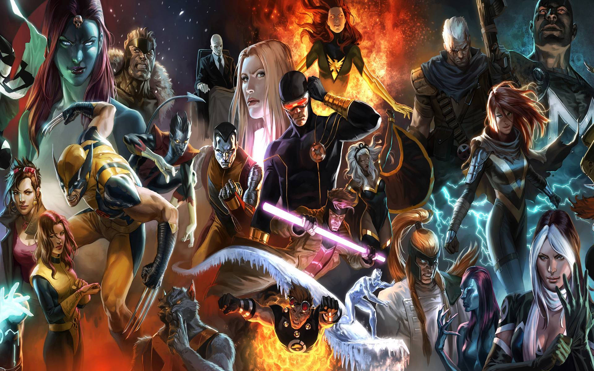 X-men Superheroes And Villains Wallpaper