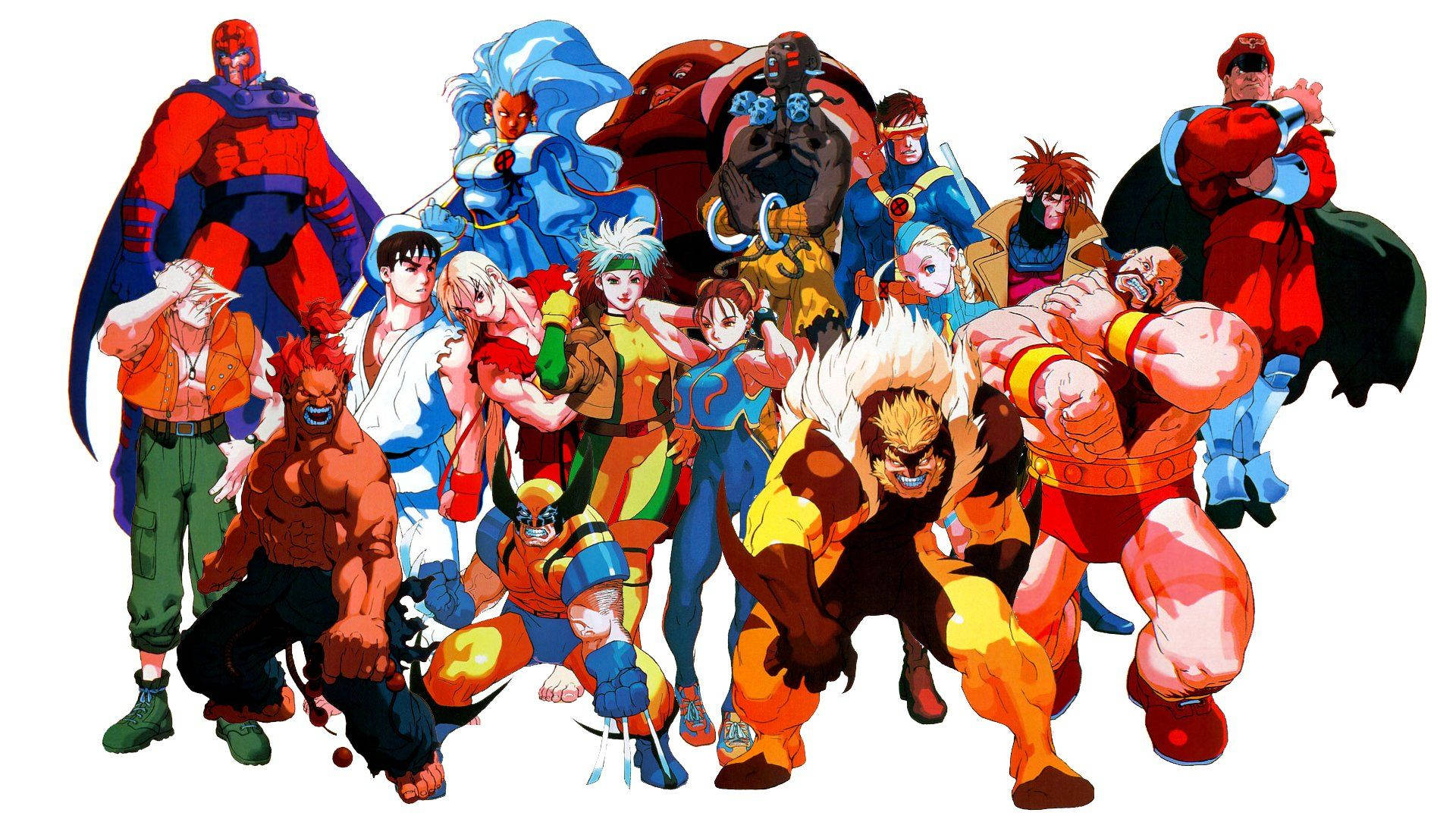 X-Men Versus Street Fighter Characters Wallpaper