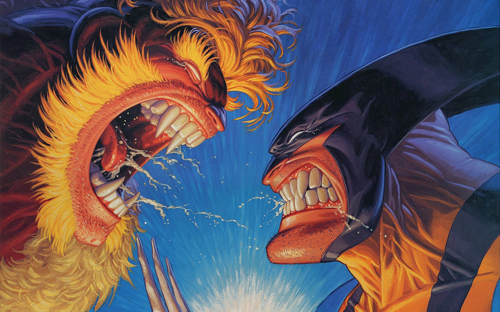 X-men Wolverine Face Off Wallpaper