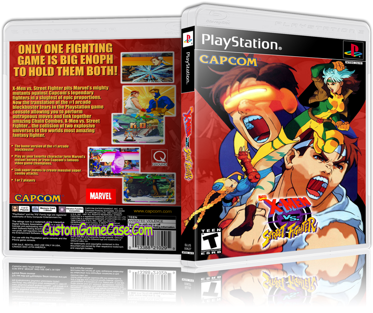 X Menvs Street Fighter Play Station Game Case PNG