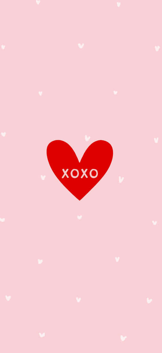 X O X O Heart Pink Background Wallpaper