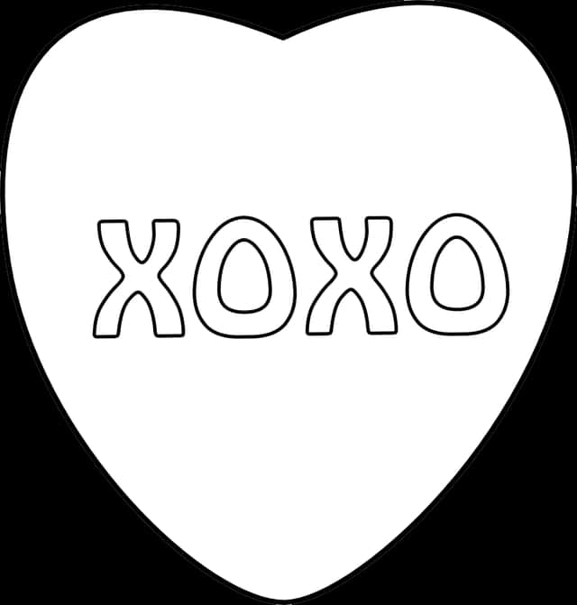 X O X O White Heart Graphic PNG